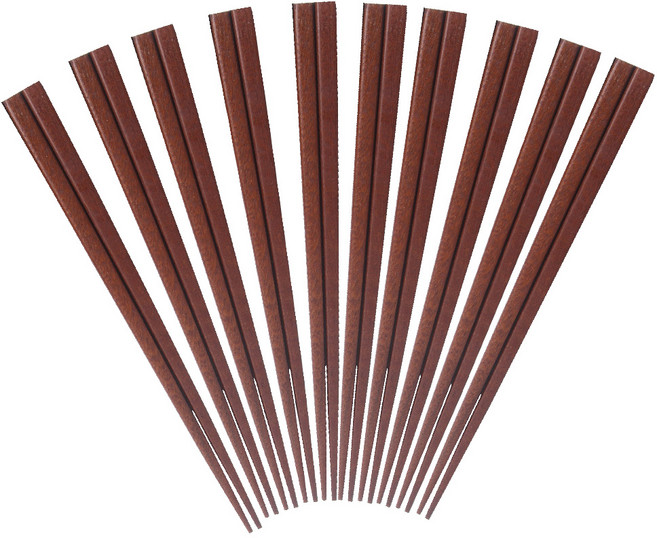 Axis 艾克思 方形超硬原木筷 台灣製, 10雙筷子, 原木色, 1組