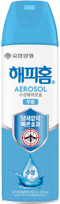해피홈 수성 에어로솔 살충제 무향, 1개, 450ml