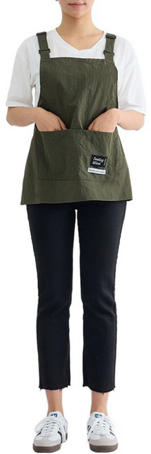 엘쏘 끈길이 조절 나일론 다용도 앞치마 54 x 68 cm, 그린 숏, 1개
