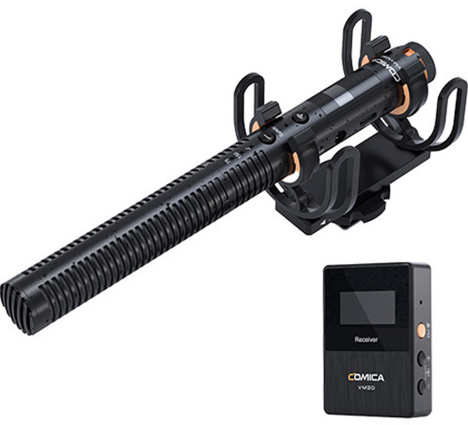 코미카 카메라 스마트폰 겸용 지향성 샷건 무선마이크, 1개, CVM-VM30