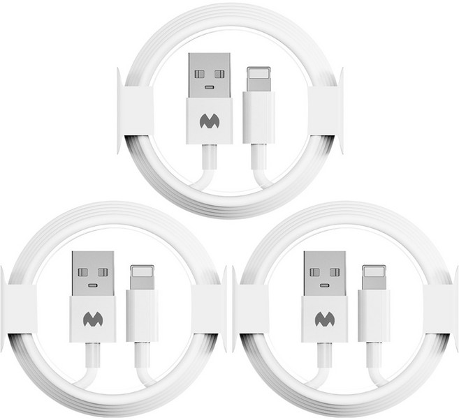 구스페리 A타입-라이트닝 8핀 아이폰 고속충전 케이블, 화이트, 3개, 2m