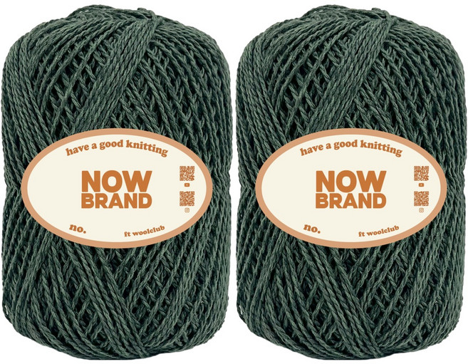 WoolClub NOWBRAND 高級棉麻編織線 70g, 2個, 313 深綠色