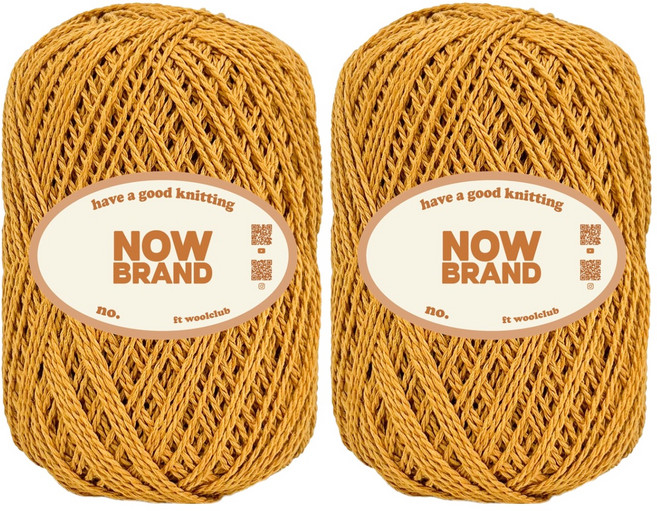 WoolClub NOWBRAND 高級棉麻編織線 70g, 2個, 308 芥末黃
