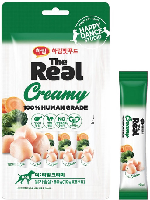 하림펫푸드 강아지 더리얼 크리미 짜먹는 간식, 닭가슴살, 50g, 1개