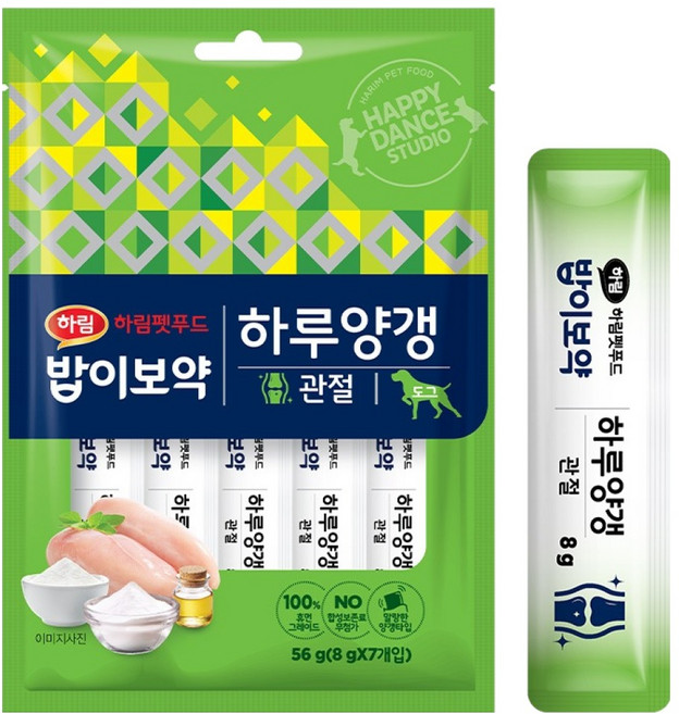 하림펫푸드밥이보약 강아지 하루양갱 파우치, 관절, 56g, 1개
