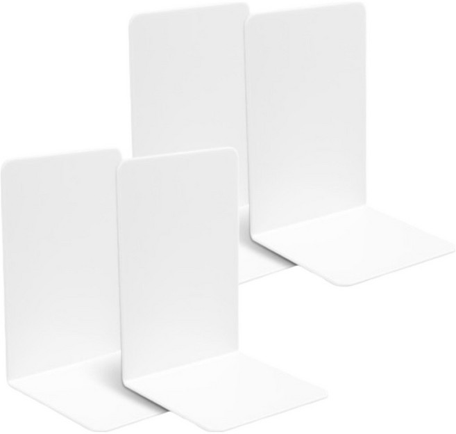 코지앤드 아크릴 북엔드 책 지지대 4p, 화이트