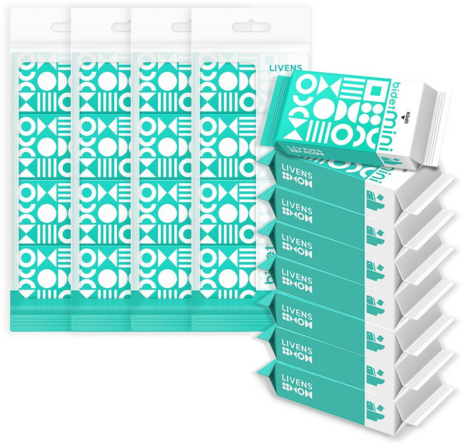 리벤스 휴대용 초미니 포켓 비데 물티슈, 55g, 8개입, 40세트