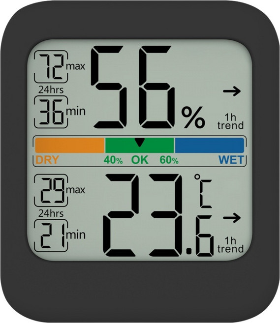 브루마 디지털 온습도계 BT12, 1개, 블랙