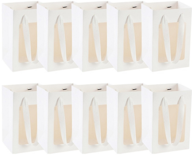 코히모 생일 답례품 선물 투명창 미니 쇼핑백 5W0320, 10개