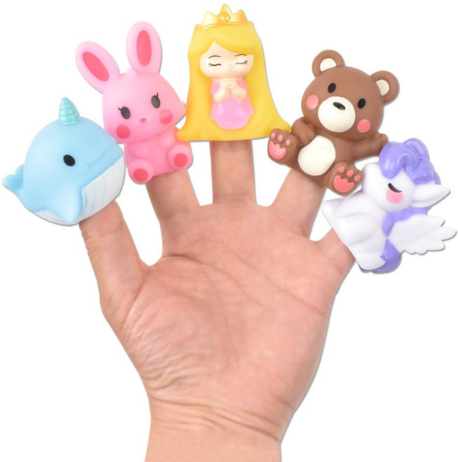 오즈토이 러버 손가락 인형 목욕놀이 SQ22002-1 동화A, 1세트, 5종