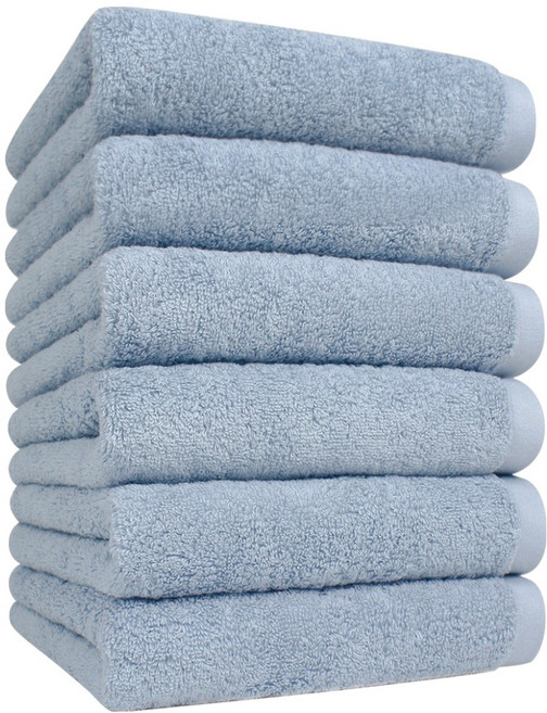 송월타월 항균 세이프 퓨어 호텔 수건 170g 30수 코마사, 라이트블루, 6개