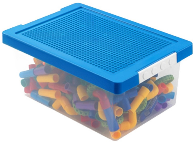 마코제이 유아용 레고 장난감 정리함, 블루, 1개