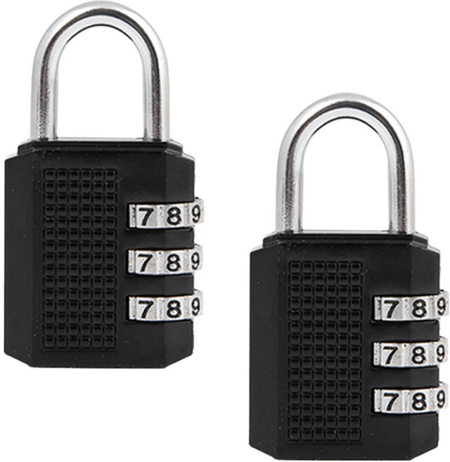 철물대장 3단 비밀번호 자물쇠 블랙, 2개
