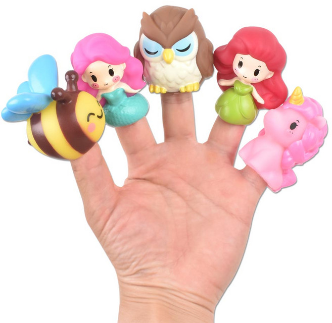 오즈토이 러버 손가락 인형 목욕놀이 SQ22002-2 동화B, 1세트, 5종