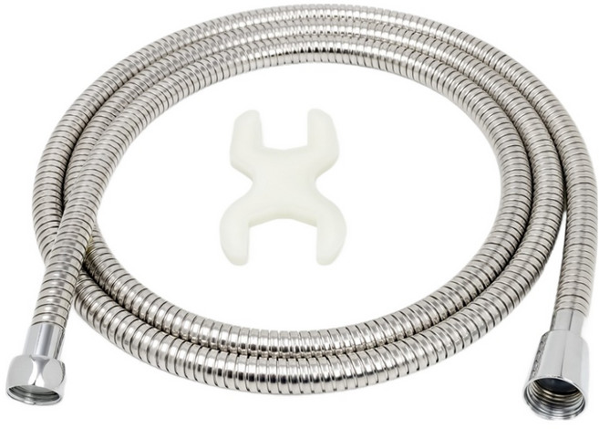 제일바스 국내 제조 메탈 샤워기 호스, 1.5m, 실버
