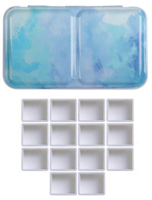 플로우코드 접이식 미술 팔레트 블루, 1개, 20칸