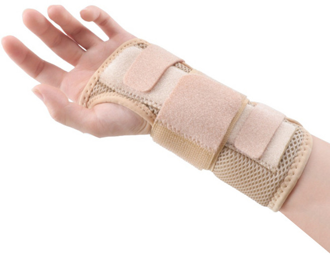 에브리바노 알루미늄 판 지지대 통기성 고정 손목 보호대 살색 왼손, 1개