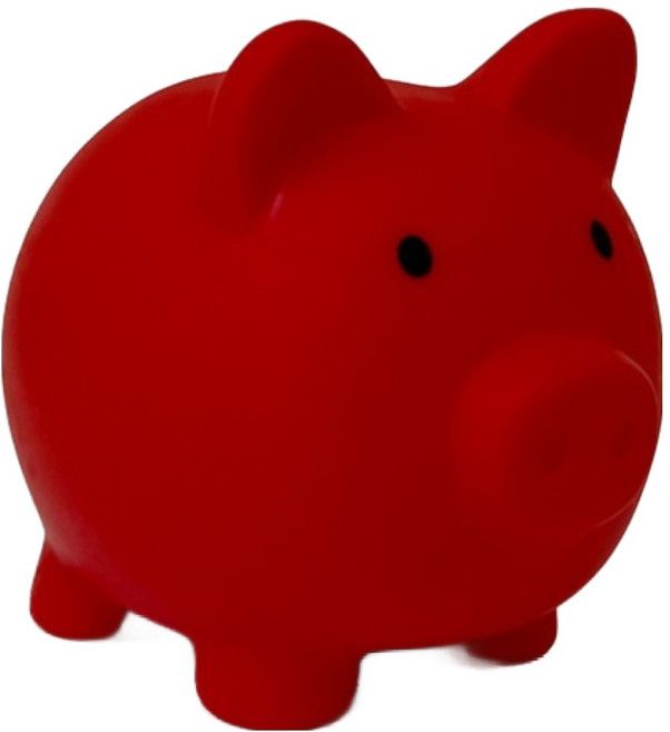 크블랑스 데일리 돼지저금통 9 x 9 x 6.5 cm, 붉은색, 1개