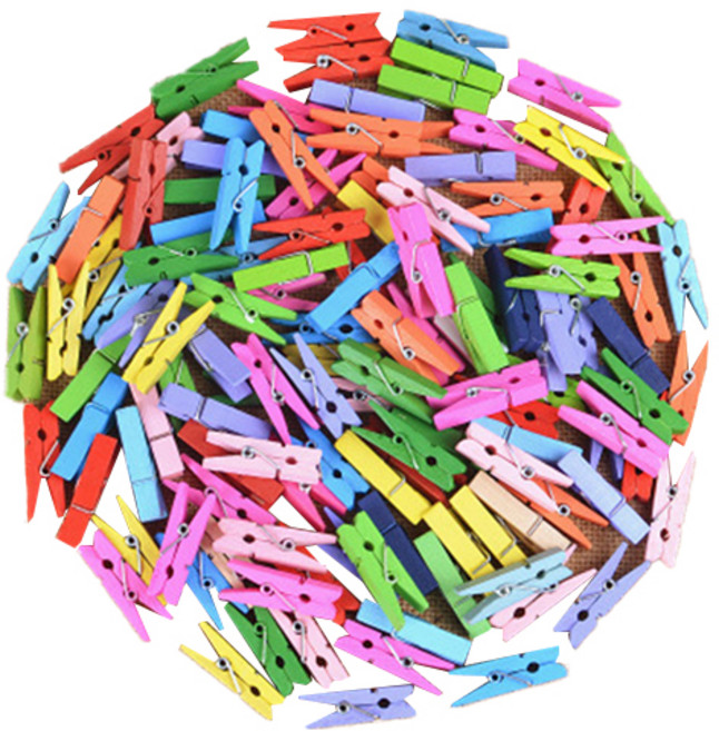 픽딜 다용도 나무집게 50p 세트 3.5 믹스컬러, 랜덤발송, 1세트