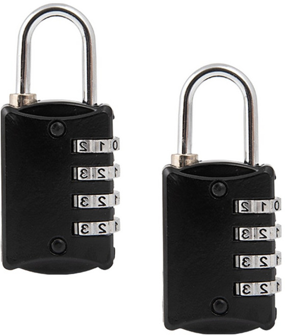 철물대장 4단 비밀번호 자물쇠 블랙, 2개