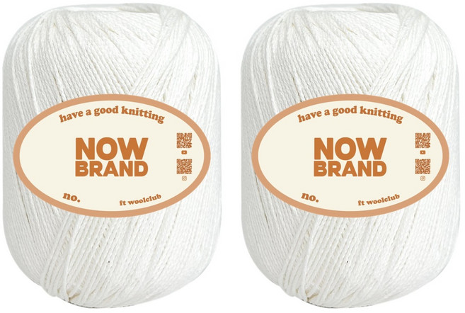 울클럽 NOWBRAND 탄탄 순면실 1mm 60g, 101 화이트, 2개