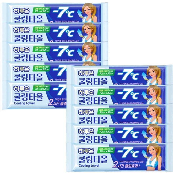 하루온 쿨링타올 대형 72 x 32 cm, 10개