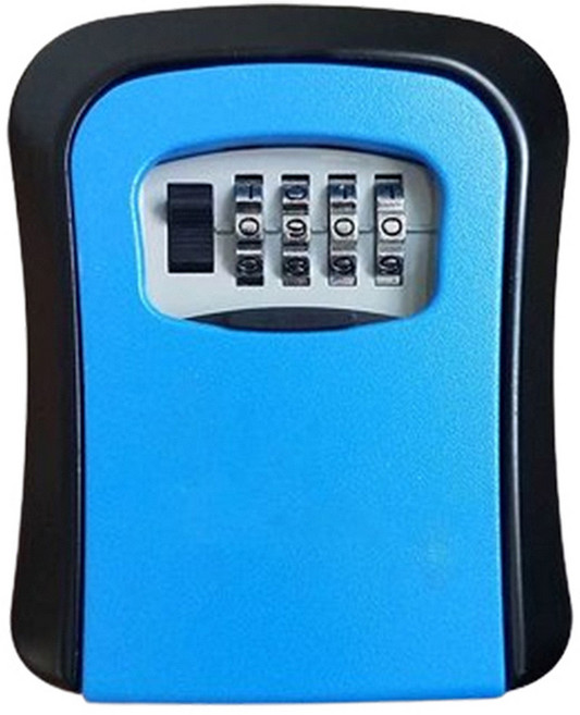 鋁全金密碼鎖防盜鑰匙盒 一般款, 藍色, 1個