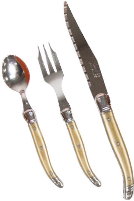 라귀올 장네론 라귀올 커트러리 케이크 선물 세트, 샴페인골드, 1세트, 스푼 + 포크 + 나이프 + 선물박스