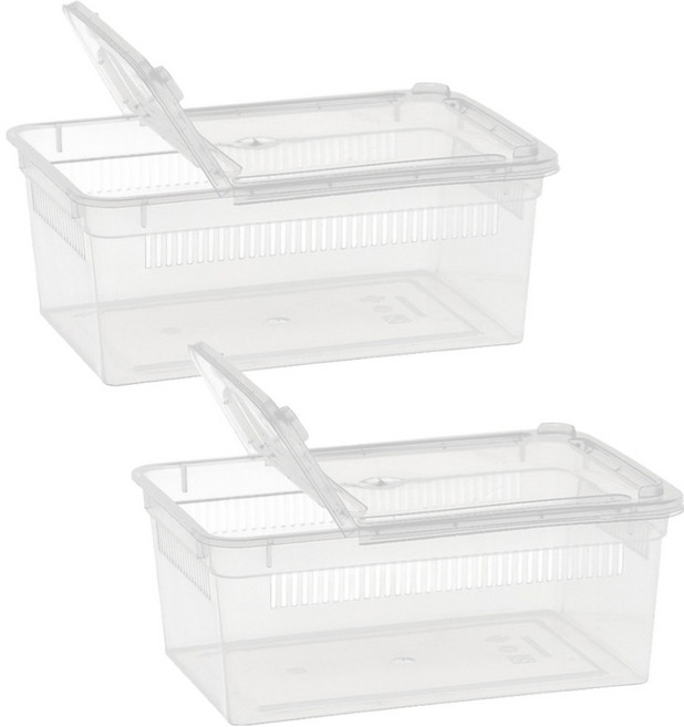 레몽크리프 도마뱀 사육장 적재함, 투명, 2개