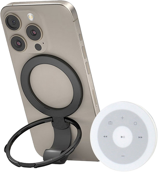 클릭플릭 블루투스 리모컨 + 맥세이프 플릭스탠드 세트, 화이트(클릭플릭), 블랙(플릭스탠드), 1세트