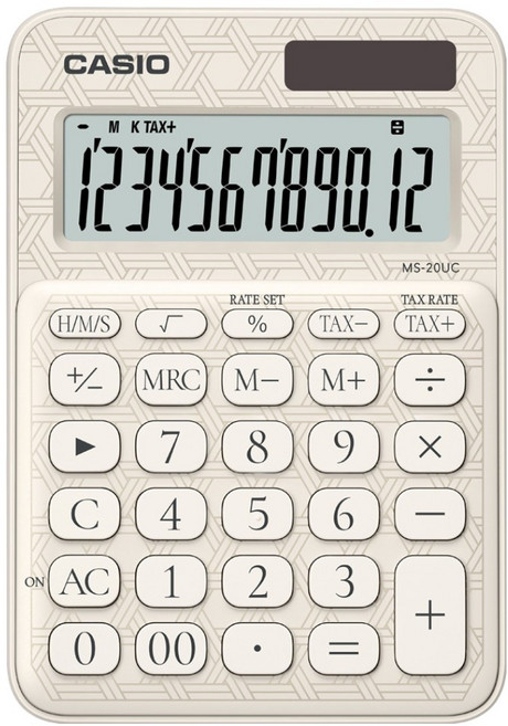 CASIO 卡西歐 彩色計算機 圖案版 限定版 MS-20UC-J, 1個, 竹香 白色