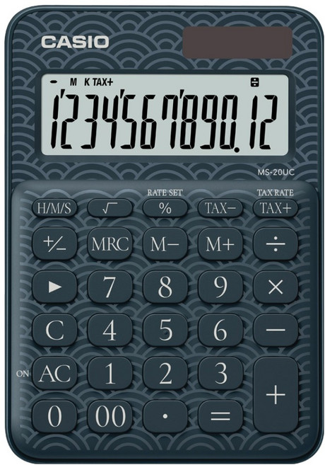 CASIO 卡西歐 彩色計算機 圖案版 限定版 MS-20UC-J, 1個, 青海波 藍色