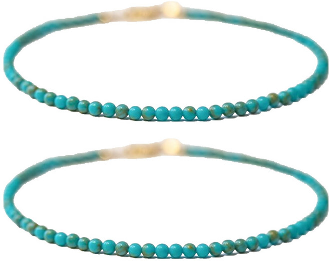 미소로운 고급스러운 비즈스타일 염주, 터키석딥블루, 2개
