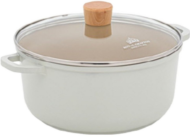 노르딕키친 인덕션 크림 IH 통주물 세라믹 양수냄비, 아이보리, 1개, 32cm