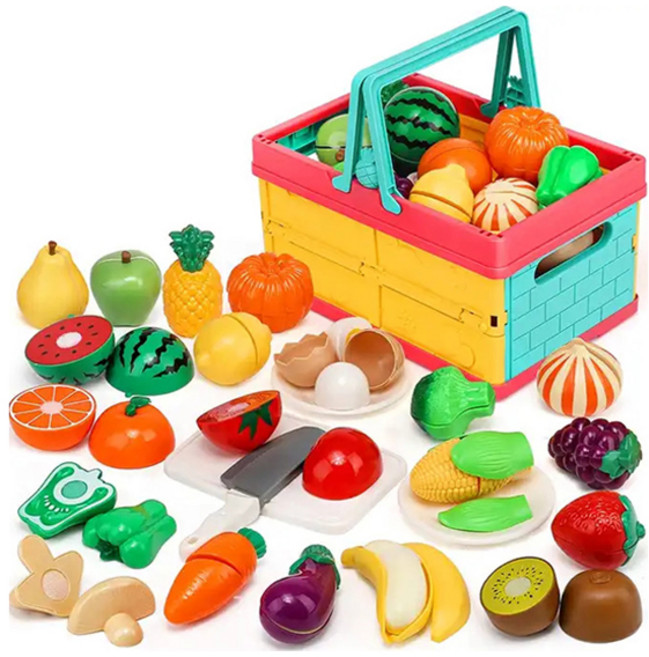 피크닉 과일 야채 썰기 소꿉놀이 세트, 혼합색상, 1개