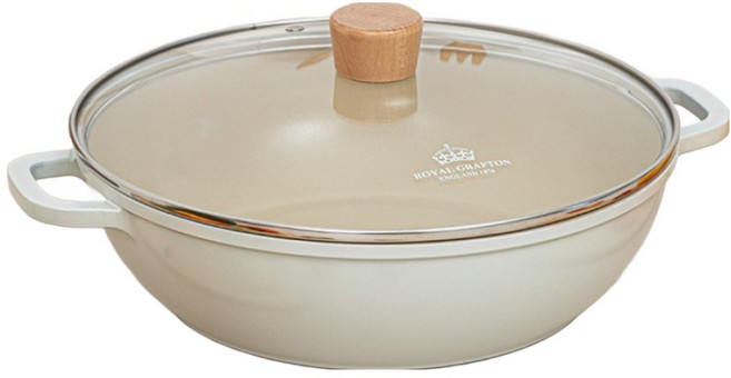 노르딕키친 인덕션 크림 IH 통주물 세라믹 전골냄비, 아이보리, 1개, 28cm