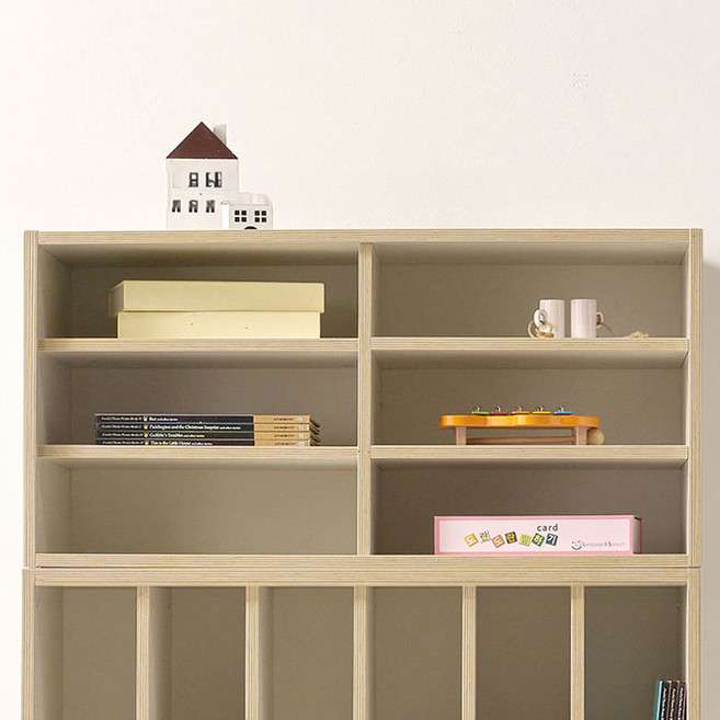 라온 가로형 오픈 수납 책장 800, 크림화이트, 3단