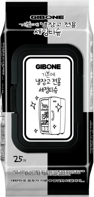 기본에 냉장고 전용 세정티슈 캡형 25p, 1세트