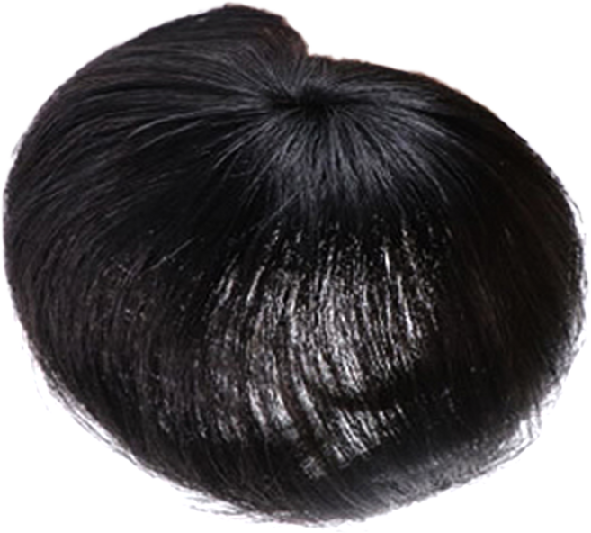 超仿真一片式無痕頭髮片 15cm, 1個, 黑色