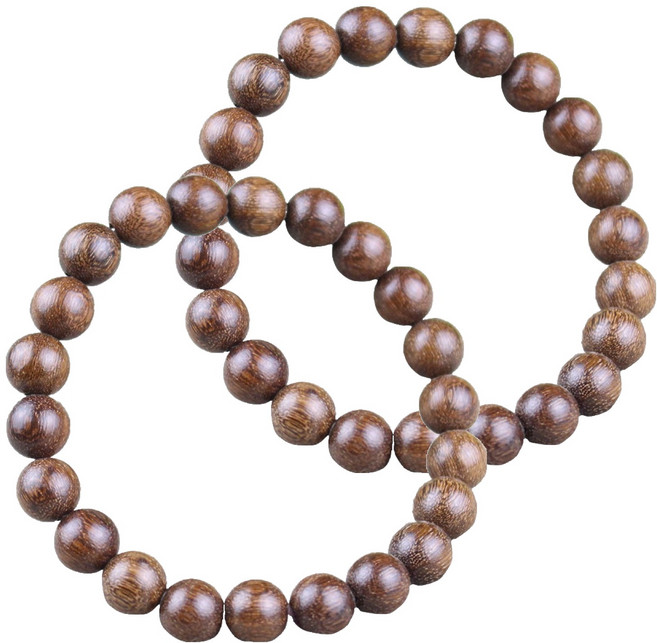 Misoroun 圓珠風格念珠手鍊 8mm, 2個, 檀木