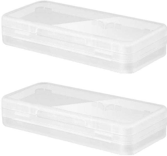 닌텐도 스위치 게임 카드 카트리지 수납 정리 보관 PC 4슬롯 케이스, 투명, 2개