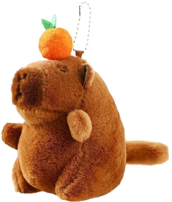 마리포레 카피바라 꼬리회전 열쇠고리, 브라운, 1개