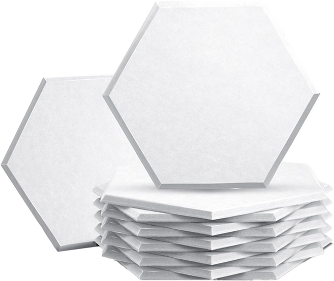 NalliSisters 自黏式DIY隔音吸音板 30cm x 26cm x 9mm, 白色, 12個