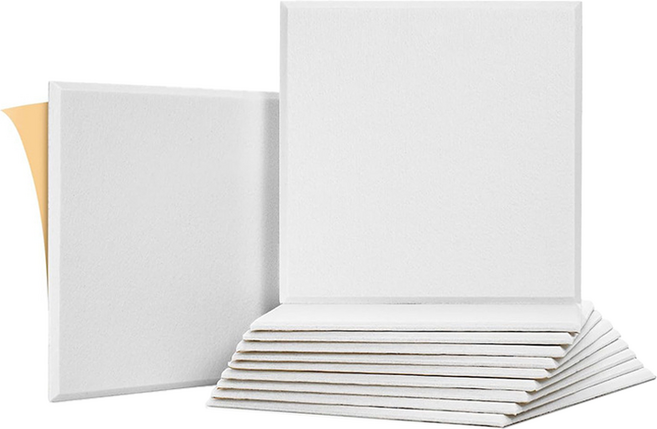 난리시스터즈 접착식 벽 천장 현관문 방음 흡음재 30cm x 30cm x 9mm, 12개, 화이트