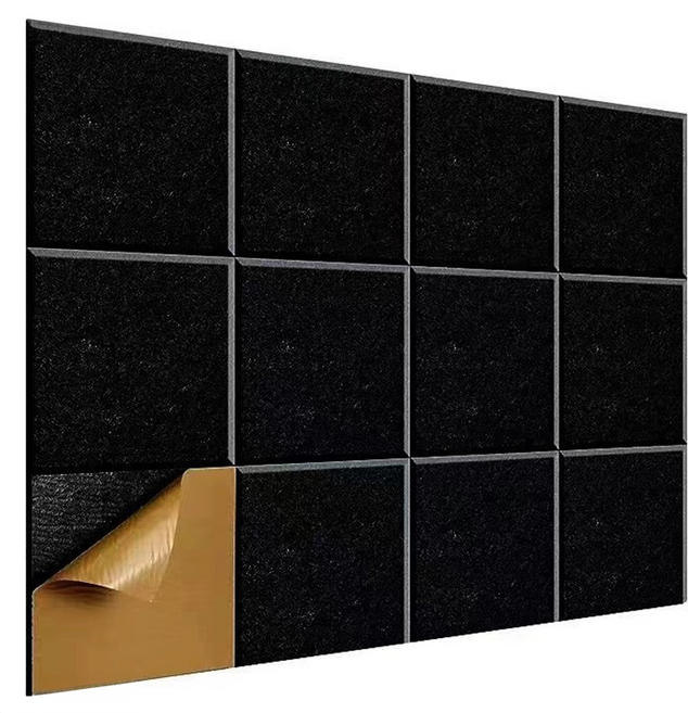 난리시스터즈 접착식 벽 천장 현관문 방음 흡음재 30cm x 30cm x 9mm, 12개, 블랙