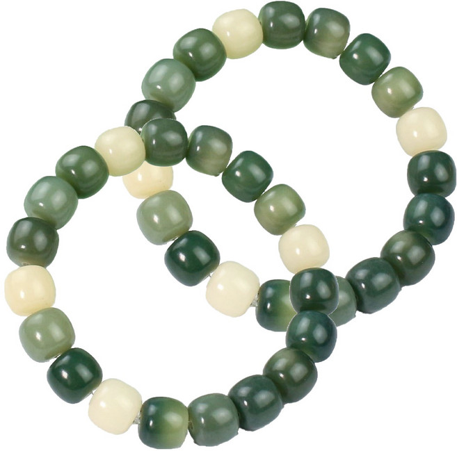 미소로운 부드러운 그라데이션 염주팔찌 10 x 11 mm, 춘풍그린, 2개