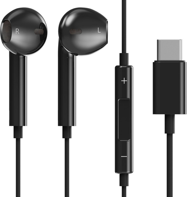 일리온 스테레오 이어팟 유선 이어폰 C타입, 블랙