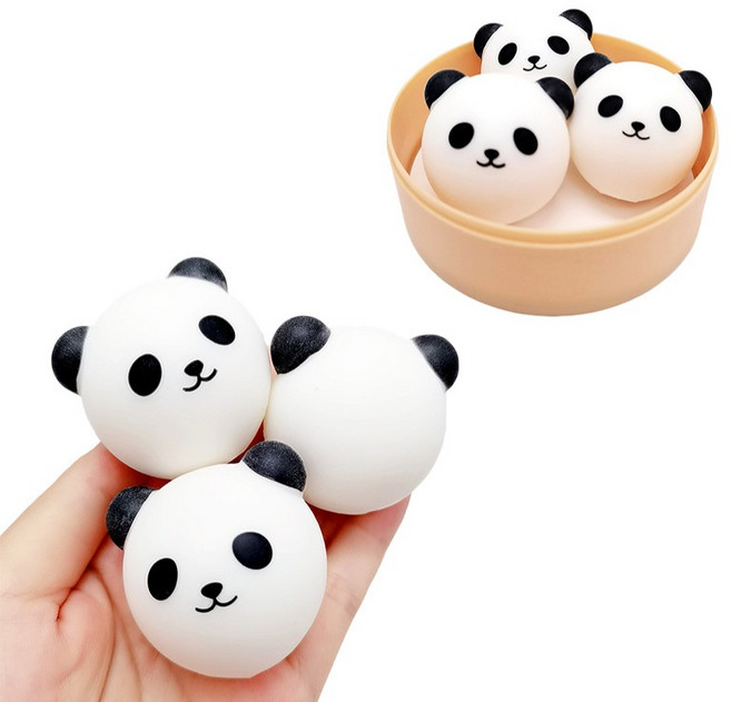 토브라인 만두 빵떡말랑이 스퀴시 장난감, 판다, 1개