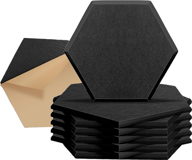 NalliSisters 自黏式DIY隔音吸音板 30cm x 26cm x 9mm, 黑色, 12個