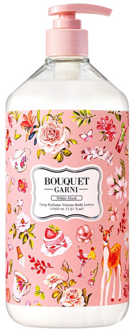 부케가르니 딥 퍼퓸 볼륨 바디로션 화이트머스크, 1L, 1개